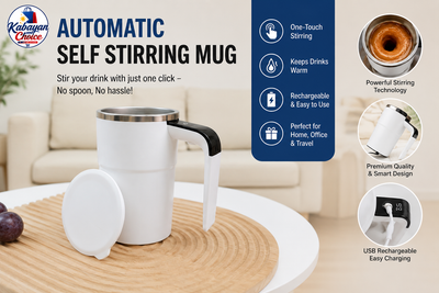 Electric Coffee Mug USB Rechargeable Automatic Magnetic Cup | امزج مشروبك بضغطة زر
